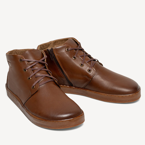 Skórzane trzewiki męskie barefoot Tyrrel brązowe