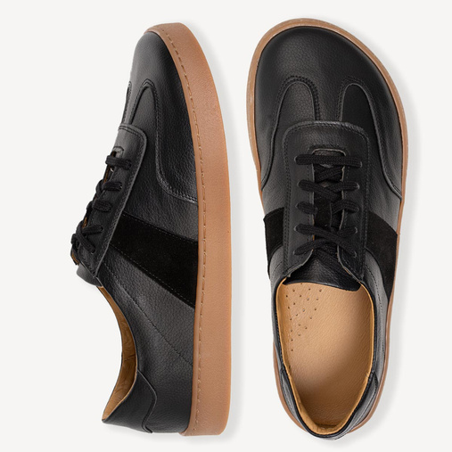 Skórzane męskie sneakersy barefoot Dave czarne