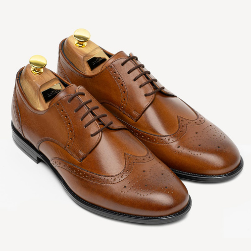 Wizytowe brogsy ze skóry naturalnej Desmond brązowe