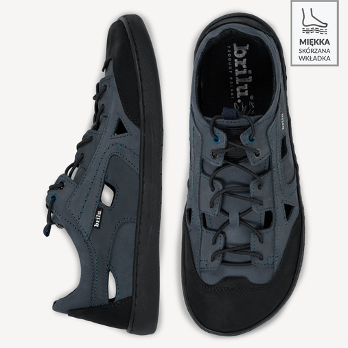 Męskie sandały trekkingowe barefoot Justin granatowe