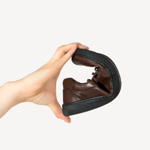 Skórzane minimalistyczne półbuty barefoot Mika brązowe