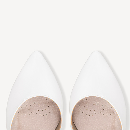 Ślubne szpilki z paskami Clarisa białe