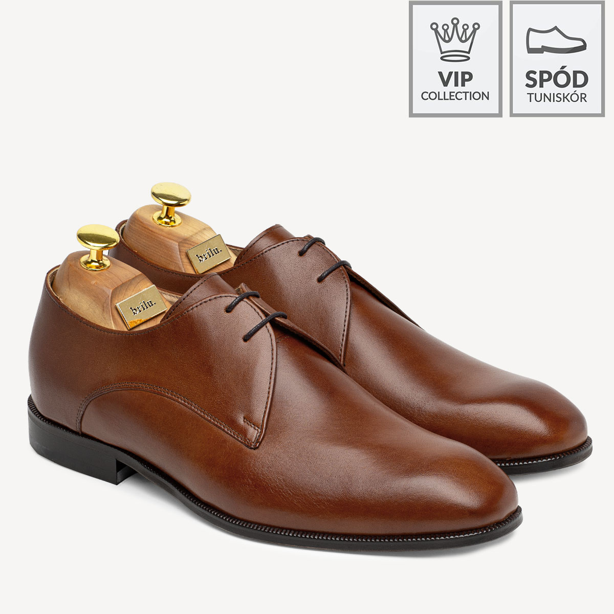 Skórzane buty wizytowe Marcel brązowe