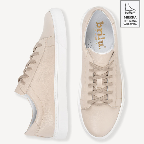 Skórzane sneakersy męskie Zack beżowe