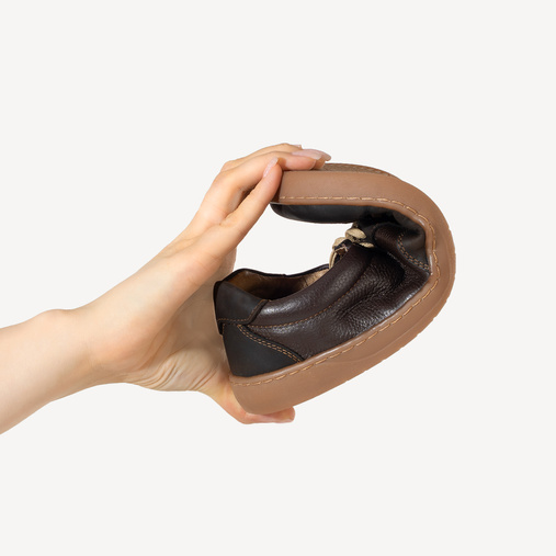 Skórzane minimalistyczne sneakersy barefoot Skyler brązowe