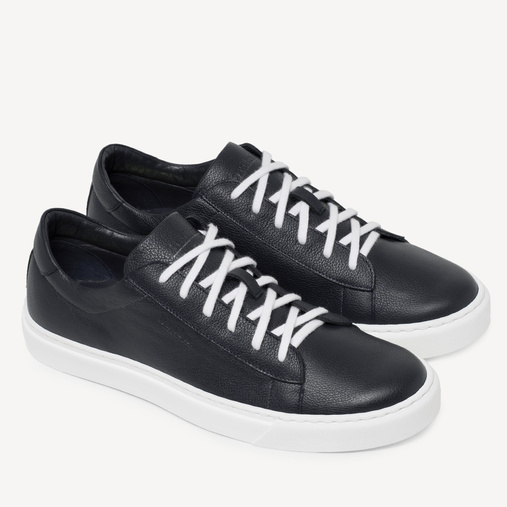 Skórzane sneakersy męskie Zack granatowe