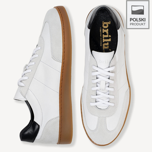 Skórzane sneakersy męskie Callen białe
