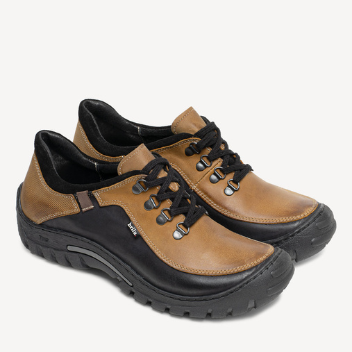 Skórzane męskie buty trekkingowe Magnus jasno brązowe