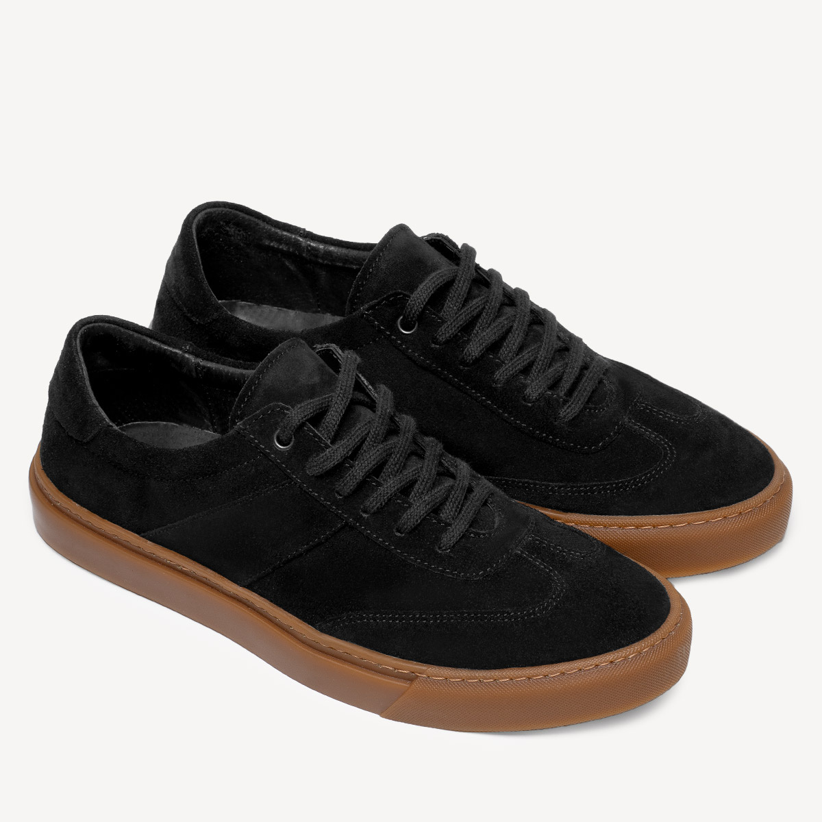 Męskie skórzane zamszowe trampki Jasper czarne