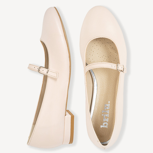 Ślubne balerinki z paskiem Eden cieliste ecru