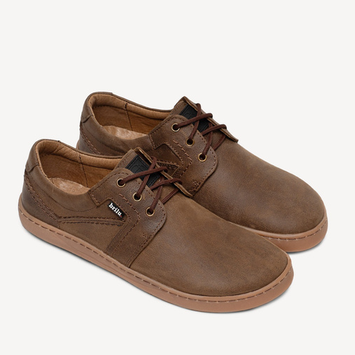 Skórzane buty męskie barefoot Luca brązowe
