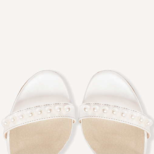 Ślubne sandały na szpilce z perełkami Cerys ivory