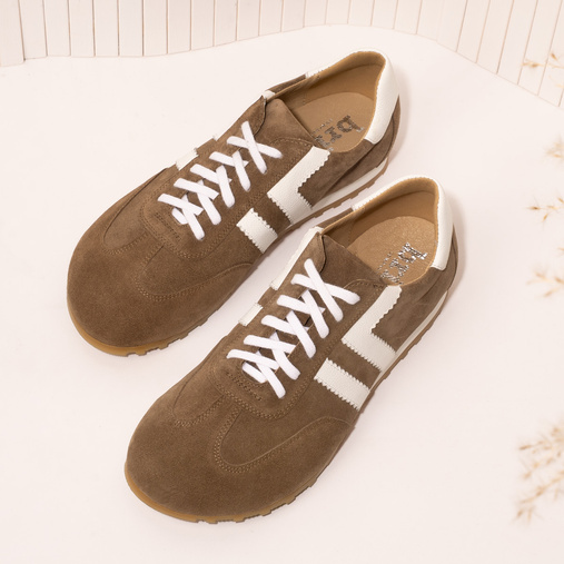 Skórzane sneakersy barefoot damskie anatomiczne Journey brąz taupe