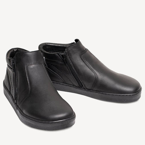 Skórzane trzewiki męskie barefoot Anders czarne