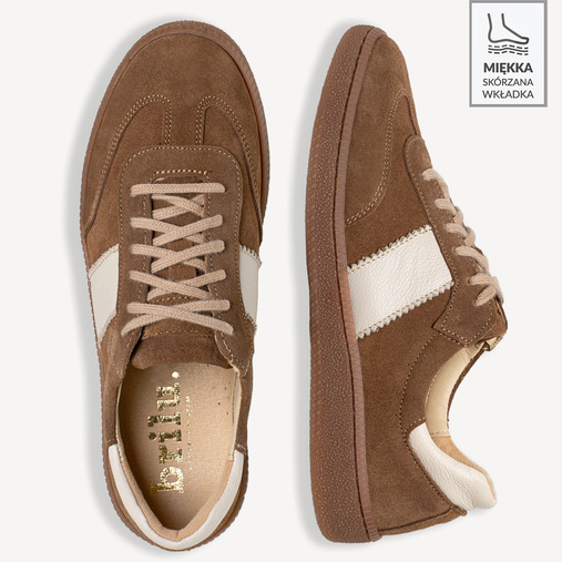 Skórzane sneakersy damskie Nevada brązowe