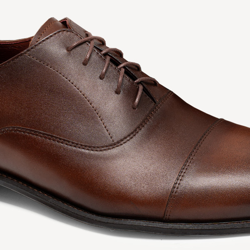 Skórzane wizytowe półbuty męskie XXL Cedrick brązowe