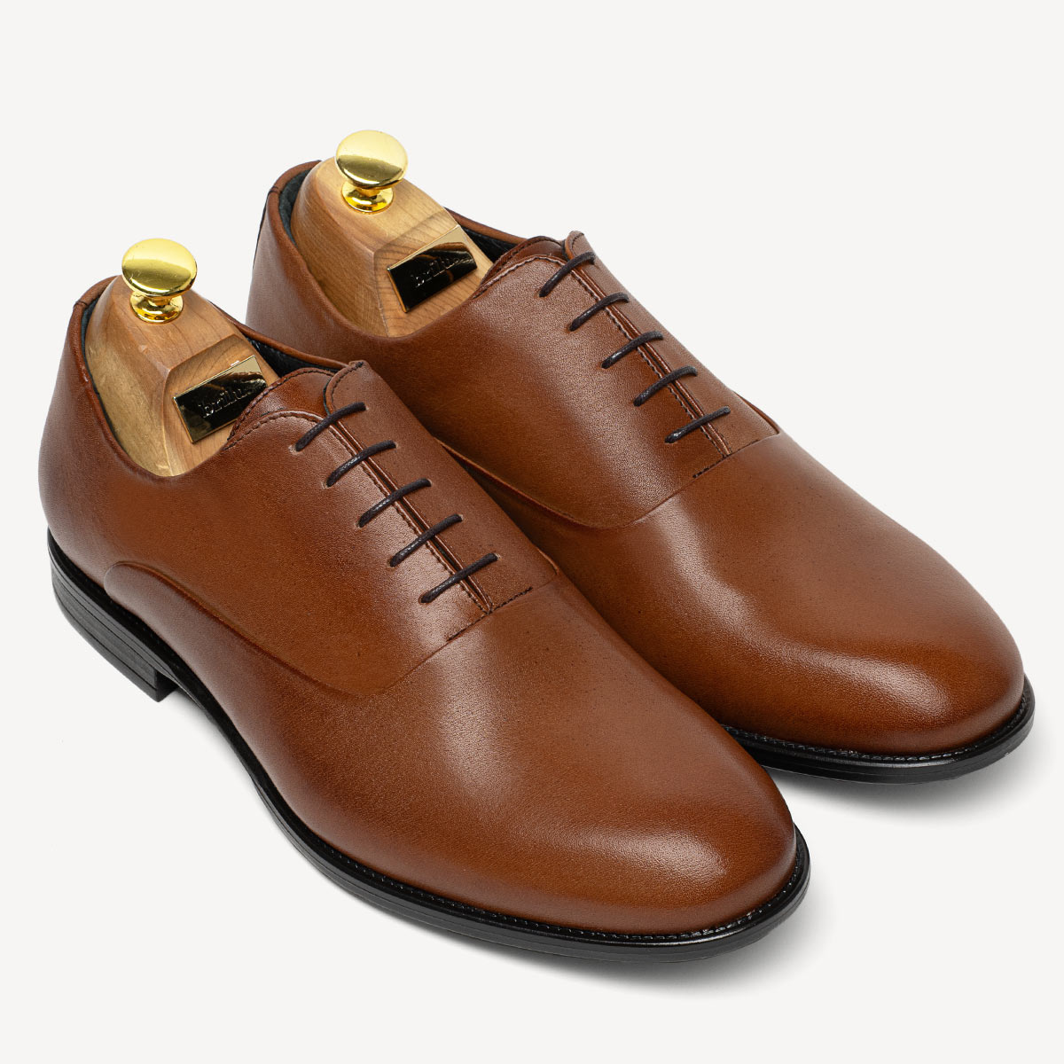 Skórzane wizytowe półbuty męskie oksfordy Jason brązowe