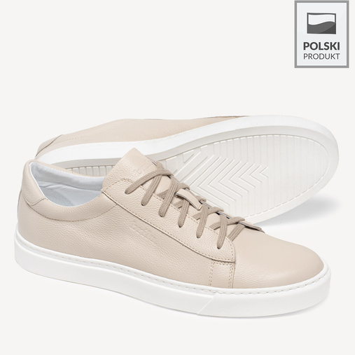 Skórzane sneakersy męskie Zack beżowe