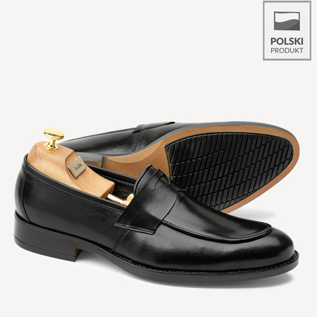 Eleganckie skórzane loafersy Darren czarne